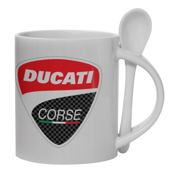 Ducati, Κούπα, κεραμική με κουταλάκι, 330ml (1 τεμάχιο)