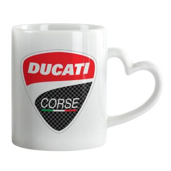 Ducati, Mug heart handle, ceramic, 330ml