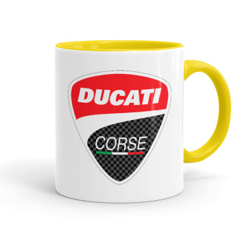 Ducati, Κούπα χρωματιστή κίτρινη, κεραμική, 330ml