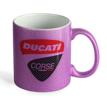Ducati, Κούπα Μωβ Glitter που γυαλίζει, κεραμική, 330ml