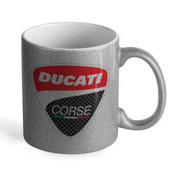 Ducati, Κούπα Ασημένια Glitter που γυαλίζει, κεραμική, 330ml