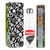 Easter candle, metallic white thermos bottle (500ml) & aromatic flat candle (30cm) (GRAY)