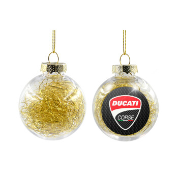 Ducati, Χριστουγεννιάτικη μπάλα δένδρου διάφανη με χρυσό γέμισμα 8cm