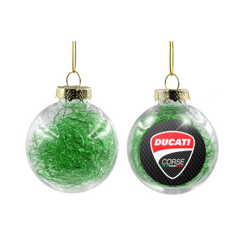 Ducati, Χριστουγεννιάτικη μπάλα δένδρου διάφανη με πράσινο γέμισμα 8cm