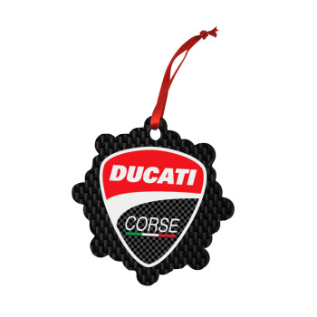 Ducati, Χριστουγεννιάτικο στολίδι snowflake ξύλινο 7.5cm