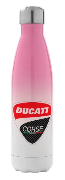 Ducati — Metal mug thermos Pink/White (Stainless steel), double wall, 500ml