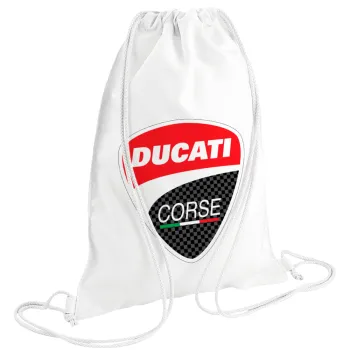 Ducati, Backpack pouch GYMBAG white (28x40cm)
