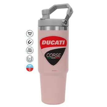 Ducati, Pink color, 890ml (30oz) stainless Steel Tumbler with Handle