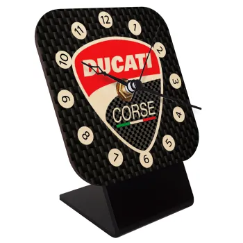 Ducati, Quartz Table clock in natural wood (10cm)