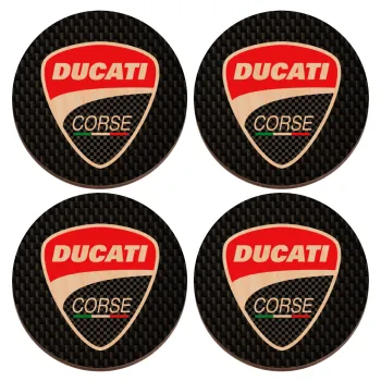 Ducati, ΣΕΤ x4 Σουβέρ ξύλινα στρογγυλά plywood (9cm)