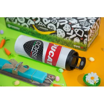 Ducati, Easter candle,Travel Tumbler 2 Lids, with metal straw & cleaning brush & aromatic flat candle (30cm) (BLUE)