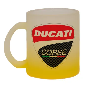 Ducati, Κούπα γυάλινη δίχρωμη με βάση το κίτρινο ματ, 330ml