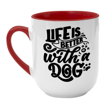 Life is better with a DOG, Κούπα κεραμική tapered 260ml