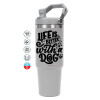 GREY color, 890ml (30oz) stainless Steel Tumbler with Handle
