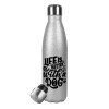 Metallic Glitter Silver Thermos Flask (Stainless steel), double-walled, 500ml