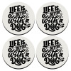 SET of 4 round wooden coasters (9cm)