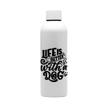 Life is better with a DOG, Μεταλλικό παγούρι νερού, 304 Stainless Steel 800ml