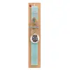 Easter Set, wooden keychain & aromatic flat Easter candle (30cm) (TURQUOISE)