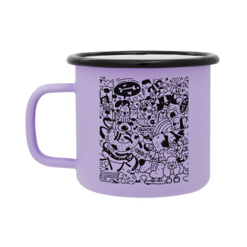 DOG pattern, Κούπα Μεταλλική εμαγιέ ΜΑΤ Light Pastel Purple 360ml