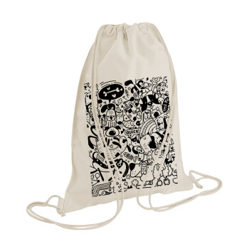 Σκυλάκια, Τσάντα πλάτης πουγκί GYMBAG natural (28x40cm)