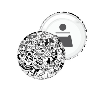 Σκυλάκια, Μαγνητάκι και ανοιχτήρι μπύρας στρογγυλό διάστασης 5,9cm