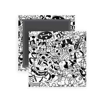 Σκυλάκια, Μαγνητάκι ψυγείου τετράγωνο διάστασης 5x5cm