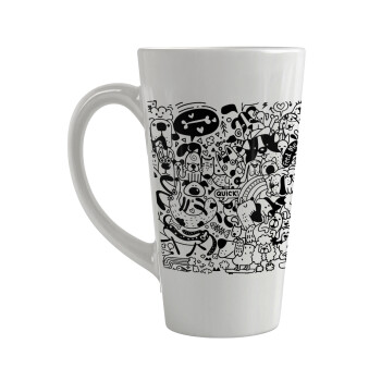 DOG pattern, Κούπα κωνική Latte Μεγάλη, κεραμική, 450ml