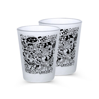 DOG pattern, Σφηνοπότηρα γυάλινα 45ml του πάγου (2 τεμάχια)