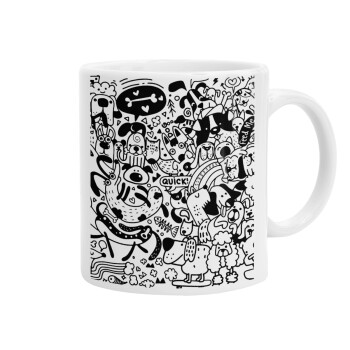 DOG pattern, Ceramic coffee mug, 330ml (1pcs)
