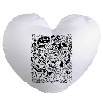 Σκυλάκια, Μαξιλάρι καναπέ καρδιά 40x40cm περιέχεται το  γέμισμα