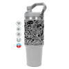 GREY color, 890ml (30oz) stainless Steel Tumbler with Handle