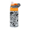 Children's hot water bottle, stainless steel, with safety straw, Orange/Grey (360ml) BPA-FREE