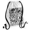 Backpack pouch GYMBAG white, with pocket (40x48cm) & thick cords