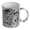Mug ceramic, silver mirror, 330ml