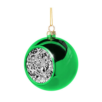 Σκυλάκια, Χριστουγεννιάτικη μπάλα δένδρου Πράσινη 8cm