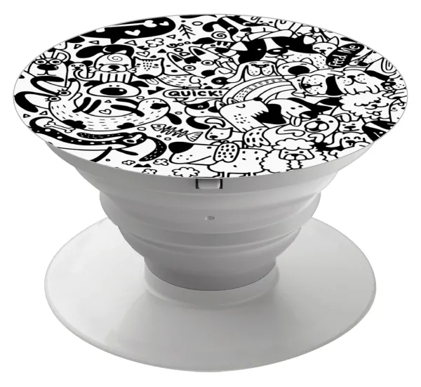 DOG pattern — Phone Holders Stand  White Hand-held Mobile Phone Holder