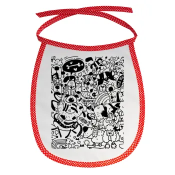 Σκυλάκια, Σαλιάρα μωρού αλέκιαστη με κορδόνι Κόκκινη