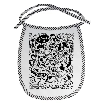 Σκυλάκια, Σαλιάρα μωρού αλέκιαστη με κορδόνι Μαύρη