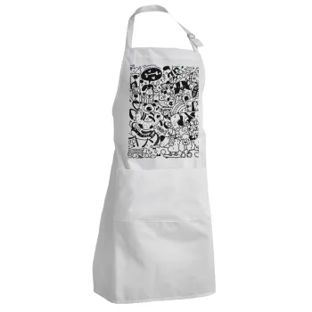 DOG pattern, Adult Chef Apron (with sliders and 2 pockets)