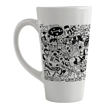 DOG pattern, Κούπα κωνική Latte Μεγάλη, κεραμική, 450ml