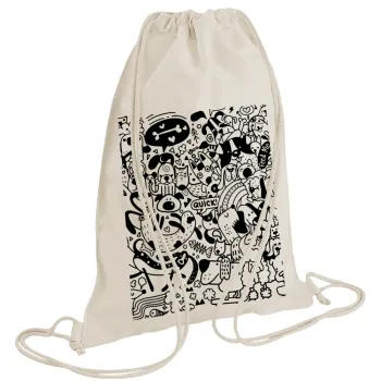 Σκυλάκια, Τσάντα πλάτης πουγκί GYMBAG natural (28x40cm)