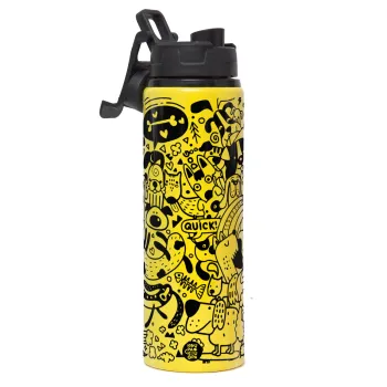 Σκυλάκια, Μεταλλικό παγούρι νερού με καπάκι ασφαλείας, αλουμινίου 850ml