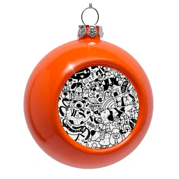 Σκυλάκια, Στολίδι Χριστουγεννιάτικη μπάλα δένδρου Πορτοκαλί 8cm