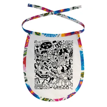 Σκυλάκια, Σαλιάρα μωρού αλέκιαστη με κορδόνι Χρωματιστή