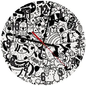 Σκυλάκια, Ρολόι τοίχου ξύλινο (30cm)