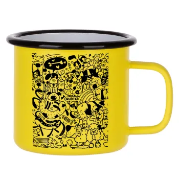 Σκυλάκια, Κούπα Μεταλλική εμαγιέ ΜΑΤ Κίτρινη 360ml