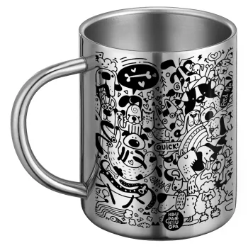 Σκυλάκια, Ανοξείδωτη Μεταλλική Κούπα 450ml - Διπλού Τοιχώματος