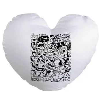 Σκυλάκια, Μαξιλάρι καναπέ καρδιά 40x40cm περιέχεται το  γέμισμα