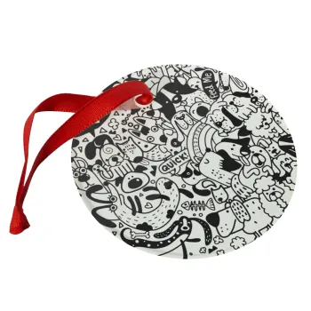 DOG pattern, Christmas ornament glass 9cm