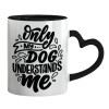Mug heart black handle, ceramic, 330ml